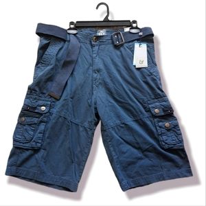 Slate Blue Cargo Short with Belt